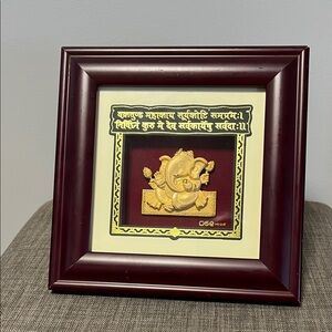 Framed Gold Ganesh Wall Art